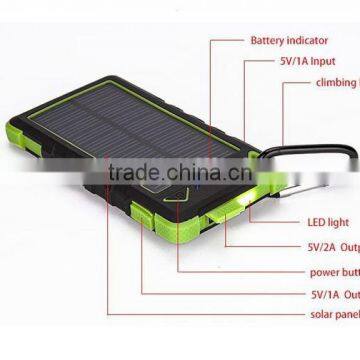 2015 High Quality 8000mAh Waterproof Solar Power Bank, Solar Cell Power Bank photo-3