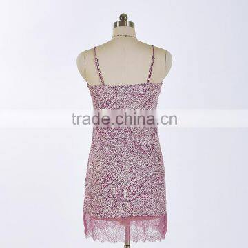 100% Poly Woven Ladies Print Camisole With Lace photo-2