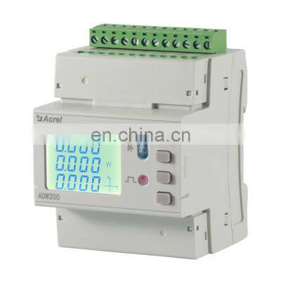 IoT wireless/wifi/smart energy meter multiloop 3-phase din-rail power meter Acrel ADW200 RS485 Modbus-RTU DO/DI temperature kwh