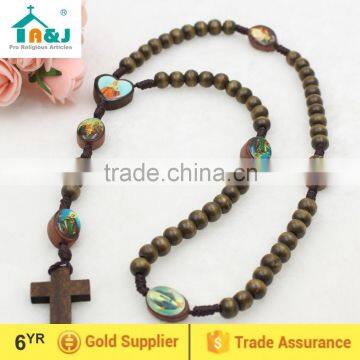 Rosary made of wood thread rosary brown colour