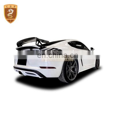 Te-chart Style Carbon Fiber Rear Spoiler Trunk Wing For Pors-Che 718 Cayman-Boxster