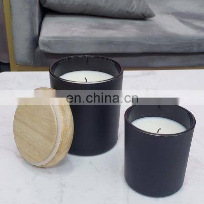 wholesale decorative empty candle jar seamless empty black printed colored gold metal candle jar with lid