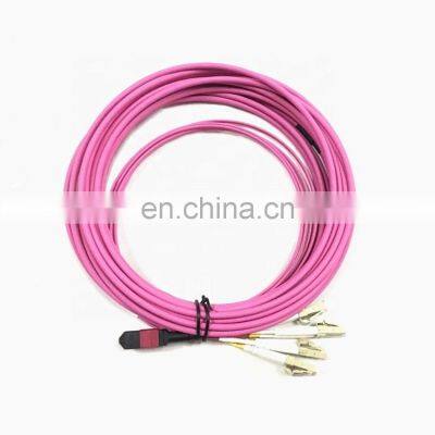 ftth 8 core MPO to LC Female Male Optic MTP Multi Mode OM4 fiber jumper cordon de raccordement en fibre fiber patch cord