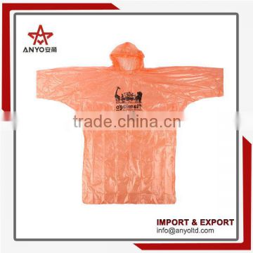 Made in china hot sale excellent style custom disposable rain poncho raincoat