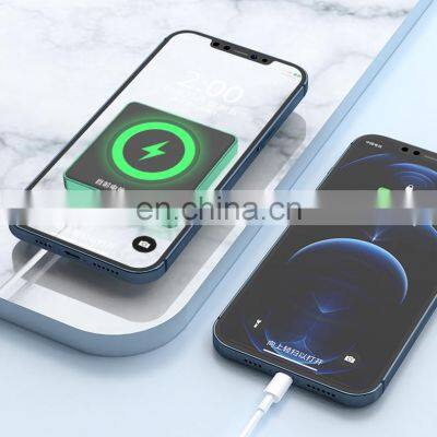 Customized Fast Charge 5000mah Wholesale wireless magnetic power bank for iphone 12