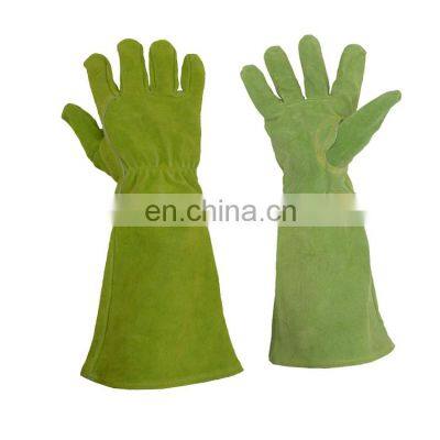 HDD Ladies wholesale Long Sleeve Ladies Gauntlet gloves puncture resistant ladies Cowhide leather Gloves for garden digging