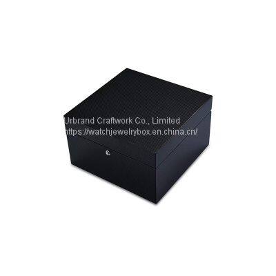 Custom Black High Gloss Piano Lacquer Wooden Jewelry Watch Packaging Solid Wood Gift Box photo-4