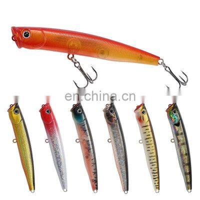 floating popper fishing lure 7g 90mm with 3d eyes fishing lure unpainted popper wholesale