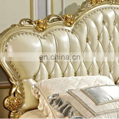 High quality bedroom furniture bed luxury high bedside fabric beds sets latest modern double bed