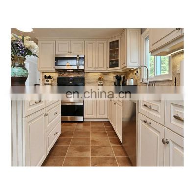 Custom solid wood modern design corner cabinet countertops kitchen door