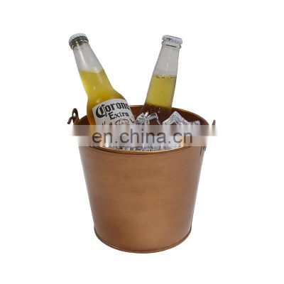 High Quality Stainless Steel Inflatable Hammered Table Beer Rattan Double Wall Tin Wine Ice Bucket