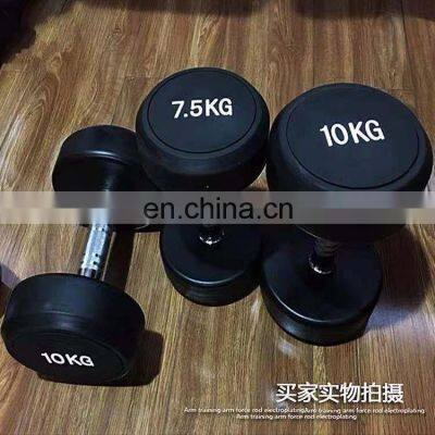 Rubber Cover Rubber Round Head Dumbbells for Men's Gym Dedicated Fixed Dumbbells Private Trainer Home Arm Muscle Fitness Equipme photo-5