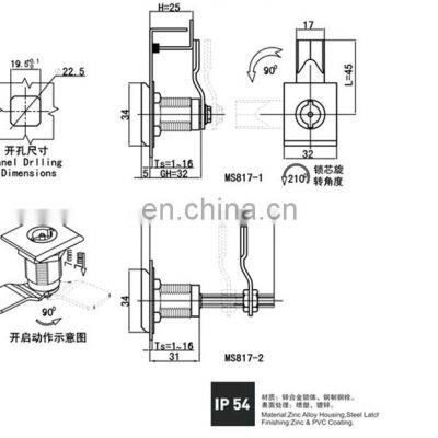 MS817 Zinc Alloy PVC Coated Industrial Compression Latch Cam Lock photo-5