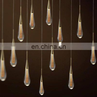 LED Chandelier Restaurant Indoor Luxury Pendant Light Modern Crystal Creative Gold Water Drop Hanging Lamp photo-3