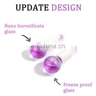 Beauty Care Rose Gold Glitters Facial Ice Globes Magic Safe In Freezer Massage Hot Cold Gel Ice Globes For Face photo-5