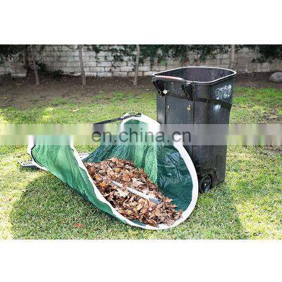 Collapsible heavy duty polypropylene garden leves waste bag with handle