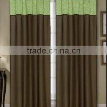 2PC JACQUARD POLYESTER PATCHWORK FABRIC CURTAIN