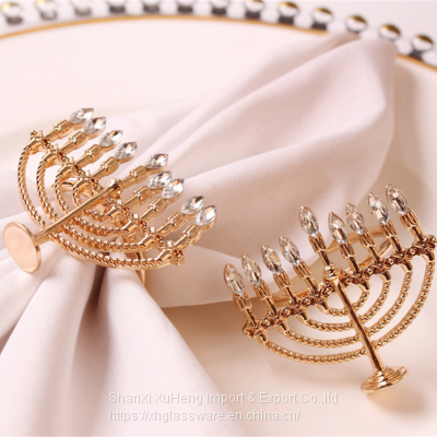 Factory Customized New Style Metal Candelabra Gold Napkin Ring photo-2