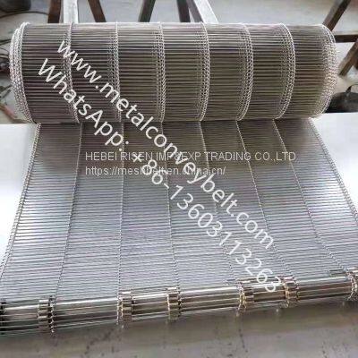 High Temperature Stainless Steel Sus304 Flat Flex Ladder Belt Conveyor / Pizza Oven Wire Mesh Belt Conveyor