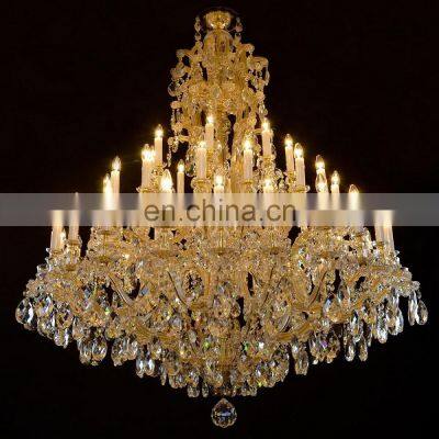 Custom hotel project chandelier gold large maria theresa luxury crystal chandeliers