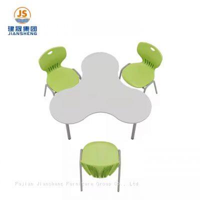 JS Best Selling Cloud Shape Student Classroom Desk Metal Frame Activity Training Table photo-3