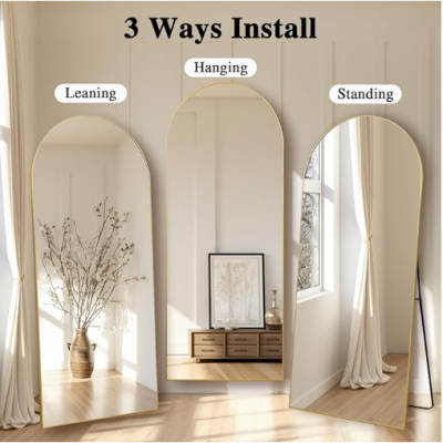 Arched Oversized Mirror Full Length Wall Mounted Mirror Large Full Body Dressing Standing Floor Mirror Home Decor photo-3