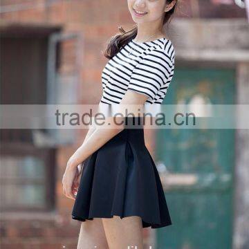 2014 Cross Strip 100% CottonT Shirt for Ladies From China /cheap Price and High Quality photo-3