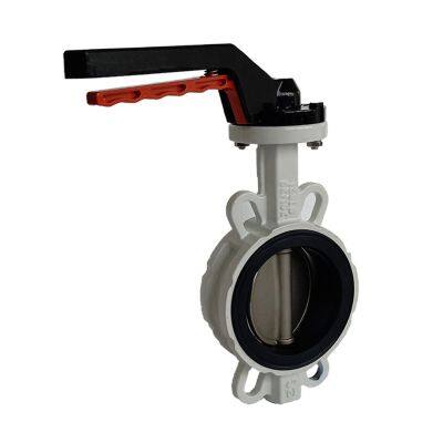 PN16 DN100 CF8 Disc Cast Iron Body Lever Handle Wafer Type Butterfly Valve photo-4