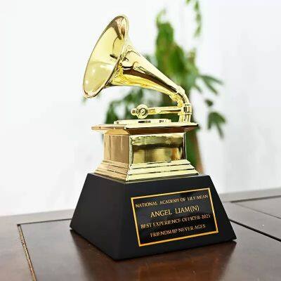In-Stock Wholesale: High-End, High-Quality Metal Grammy Award Trophy Replica Replicas—Customizable With Engraved Logos and Text