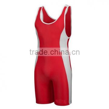 Classic style custom red color wrestling wear/gear