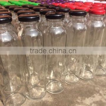 10oz 300ml glass juice bottle with metal cap