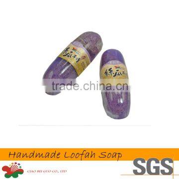 Taiwan Handmade Flower Products Lavender Loofah Bath Bar Soap