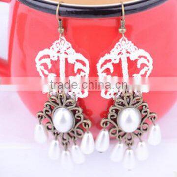 2015 Fashion Pearl Lace Jewelry Earring Ornaments Bridal Accessories photo-2
