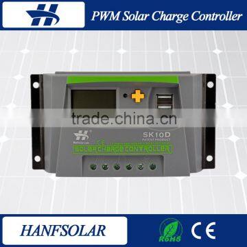 10A 12V/24V PWM solar charge controller with lcd display