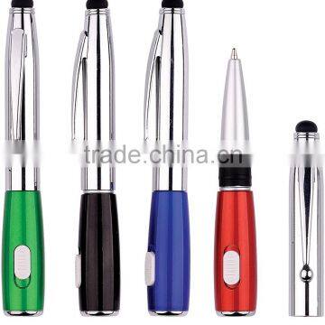 Touch promotional plastic ball pen with LED