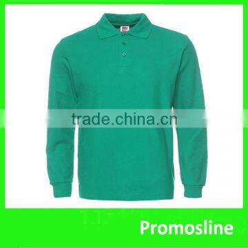 High Quality customized custom embroidered long sleeve polo