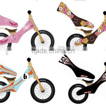 Fully stocked different color wooden balance bike wood toy for children