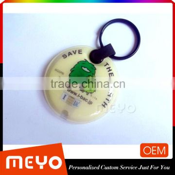 Custom logo button flashlight key holder promotional light keychain