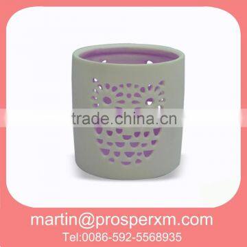 New produst cylindrical ceramic tealight candle holder