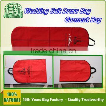 Red Color Handing Wedding Dress Garment Cover Bag