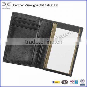 2015 Factory Hot Sale Black Business Soft Leather Writing Pad Holder