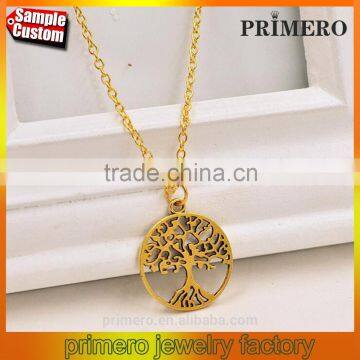 Gold Tree of life Handmade Metal Necklace Fashion Women Charm Jewellery