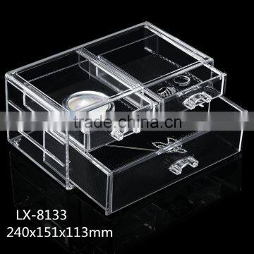 multi-tier makeup boxes storage transparent cosmetic organizer with drawer