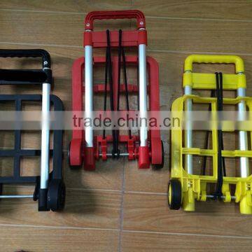 Plastic colorful cheap and portable foldable luggage cart