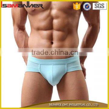 Pure color men cotton brief sexy jockey mens thong underwear