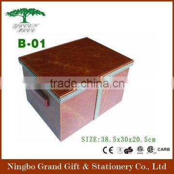 multipurpose handmade high quality PU leather storage Box