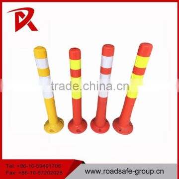 Spring post warning sign bollard / flexible delineator guide post