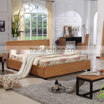 home villa hotel french rattan platform bed