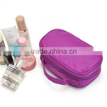 Nylon quilted cosmetic travel bag