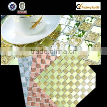 many color glass mosaic tile in wall and floor